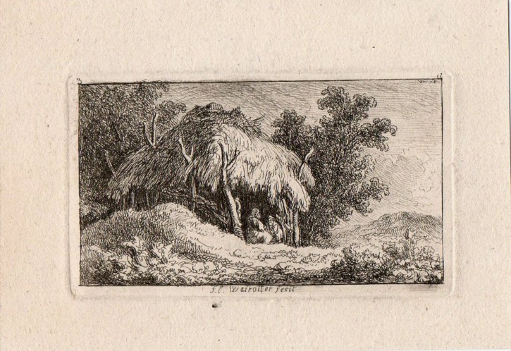 Figuras dentro de una barraca. Weirotter, Franz Edmund - Basan & Poignant. Circa 1760. Precio: 200€