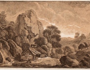 Landscape of an hermitage in a forest