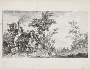 Landscape with farm and figures