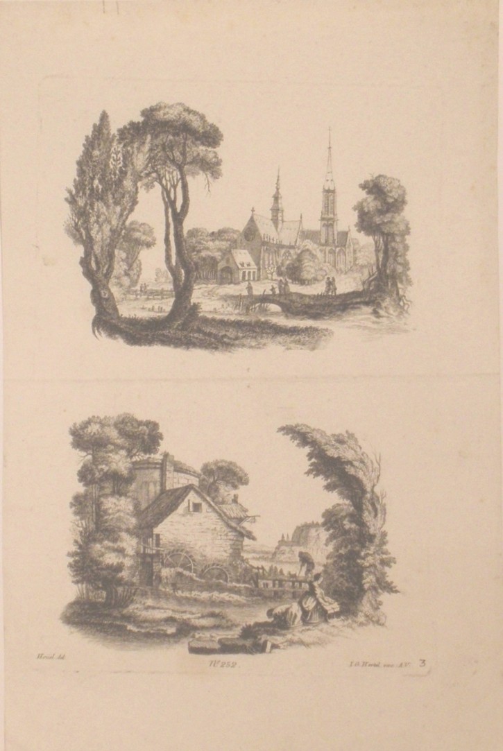 Pareja de vistas rurales. Hertel, Johann George - Laurent-Hoüel, Jean-Pierre-Louis. Mediados siglo XVIII. Precio: 200€