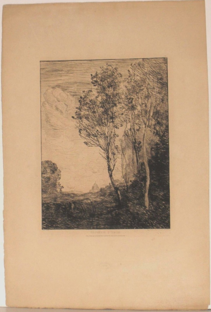 Souvenir d'Italie. Corot, Jean-Baptiste Camille (1796-1875) - Delatre, Auguste (1822-1907). 1863. Precio: 1.200€