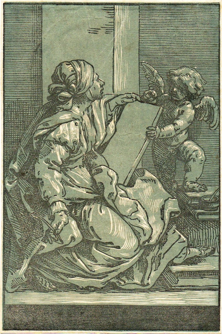 Sibyl with putti. Coriolano, Bartolommeo - Reni, Guido. Circa 1637