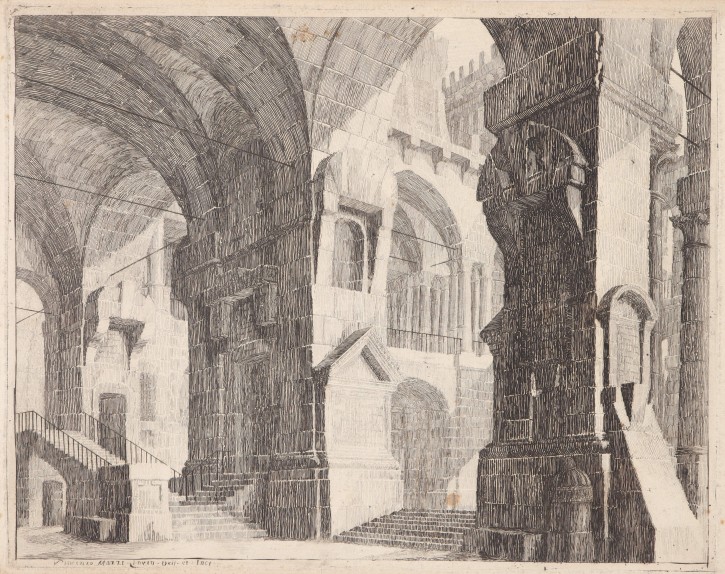 Interior of a castle. Mazzi, Vincenzo (ca. 1748 - ca. 1790). Circa 1771-1777. Precio: 350€