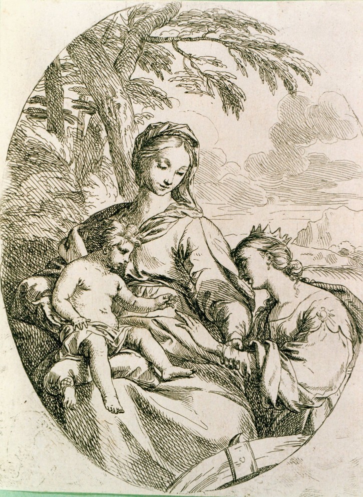Matrimonio místico de Santa Catalina de Alejandría. Maratta, Carlo. Finales siglo XVII