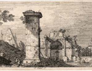 Capricci with pillaster on ruins