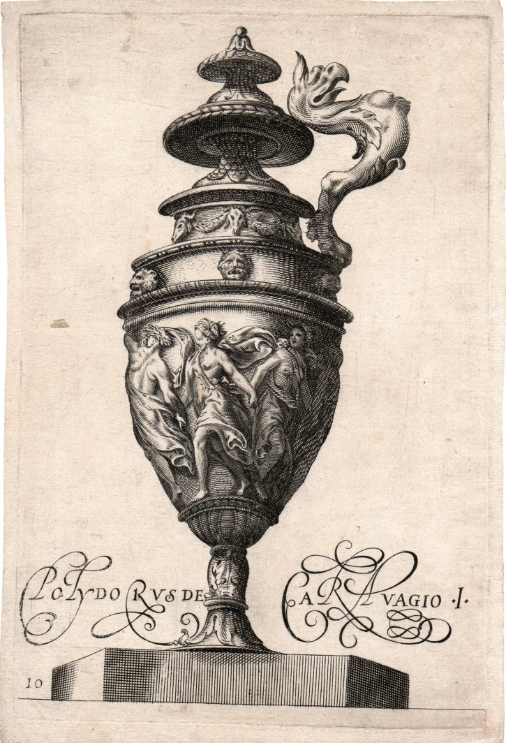 Vasos o ánforas. Anónimo - Caravaggio, Poliodoro. 1628. Edición posterior