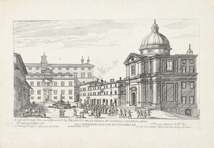 View of the place of Castello Gandolfo. Falda, Giovanni Battista (ca. 1640-1678) - Rossi, Giovanni Giacomo (1627-1691). 1665. Edición siglo XVIII. Precio: 300€