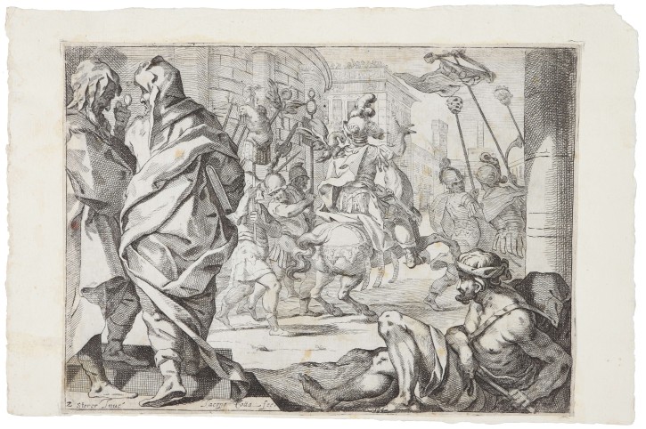 Meeting of Isaac and Rebeca. Cotta, Jacopo (1627-1689) - Storer, Johann Christoph (ca. 1620-1671). Last 17th century. Precio: 350€