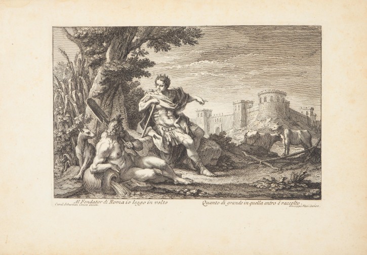 Rome's fundation. Vasi, Giuseppe (1710-1782) - Conca, Sebastiano (1680-1761). 1747-1761. Precio: 300€