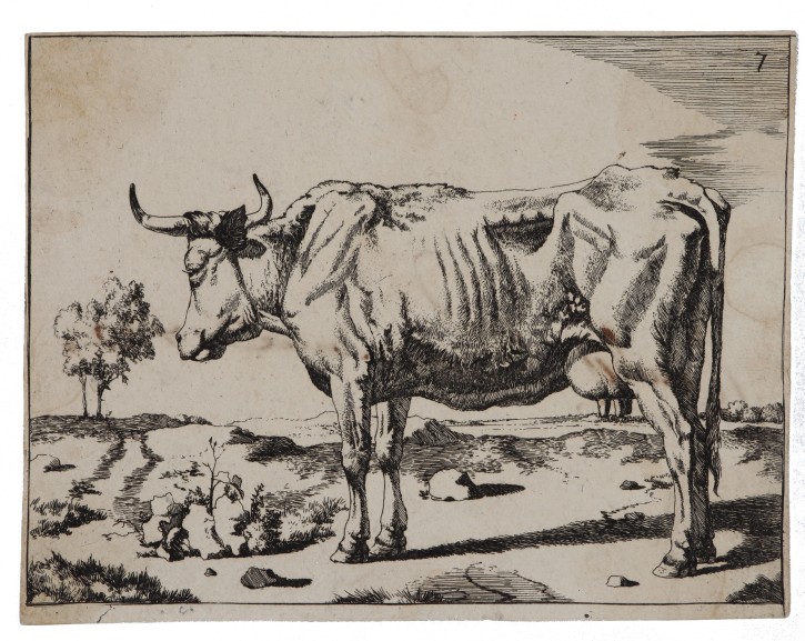 Ovejas y vacas. Bye, Marcus de (1639-1688) - Visscher, Nicolaes (1618-1679). 1664. Precio: 900€