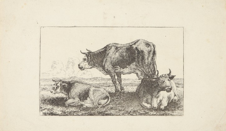 Vaca con terneros. Van der Hecke, Jean (1620-1684). Finales siglo XVII. Precio: 200€