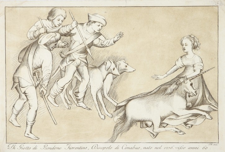 Unicorn hunting. Mulinari, Stephano (c.1741- c. 1796). 1778. Precio: 300€