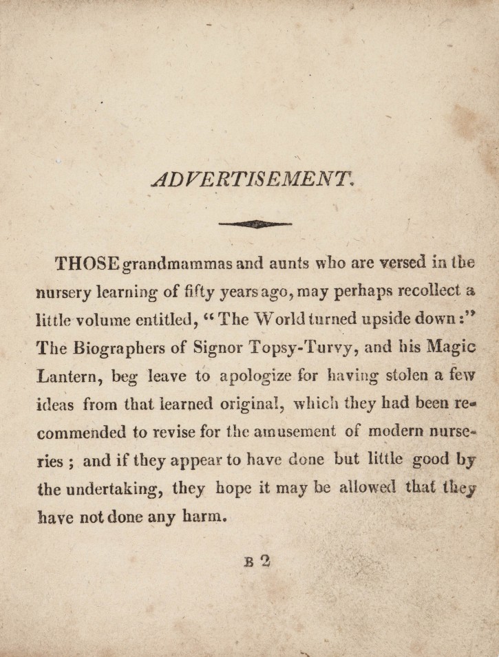 World Turned Upside-Down. Taylor, Jean and Ann - Tabart & co.. 1810. Precio: 150 (1)€