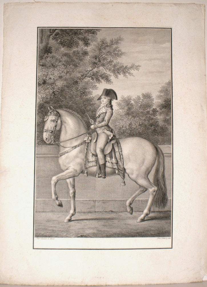 Trote corto. Retrato de Fernando, príncipe de Asturias. Selma, Fernando - Carnicero, Antonio. 1797-1799. Precio: 600€