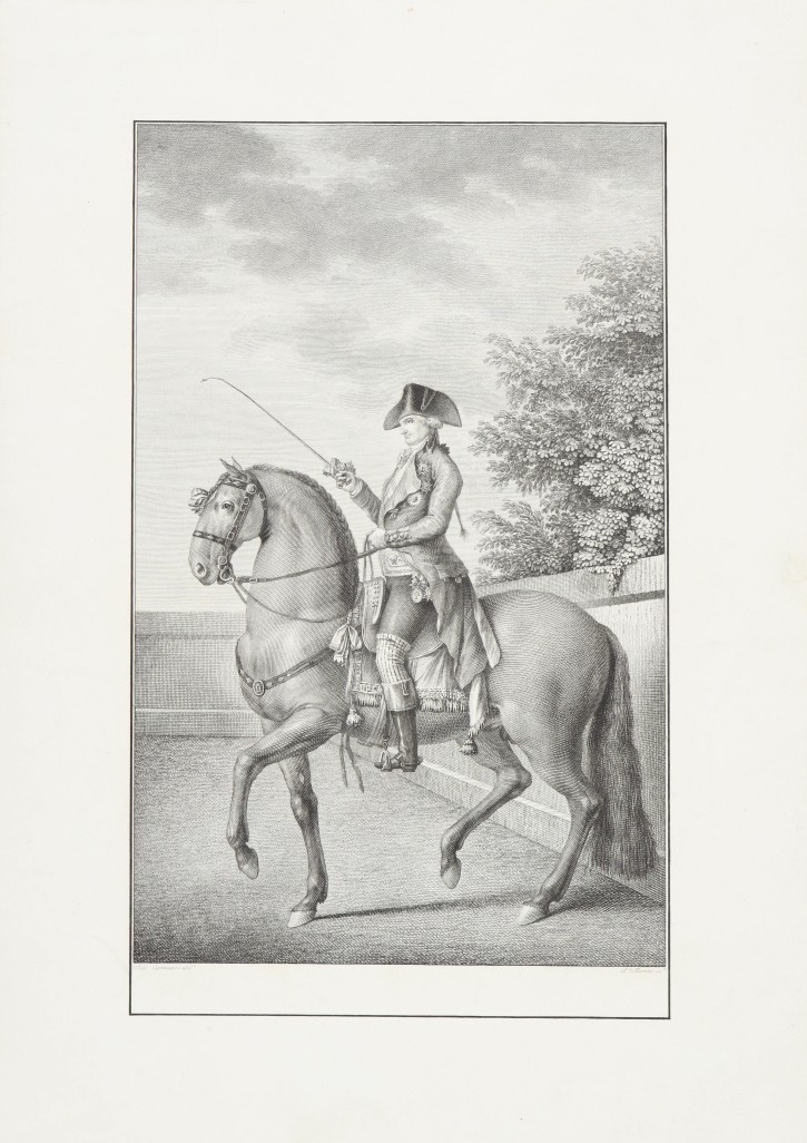 Retrato de Carlos IV a caballo. Trote corto. Moreno Tejada, Juan (1739-1805) - Carnicero, Antonio (1748-1814). 1797-1799. Precio: 600€