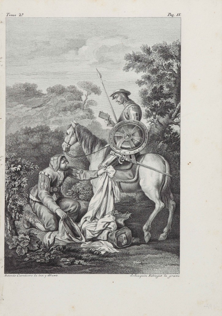 Scene from Ingenioso Hidalgo D. Quixote de la Mancha. Ibarra, Joaquín (1725-1785). Circa 1778. Precio: 200€