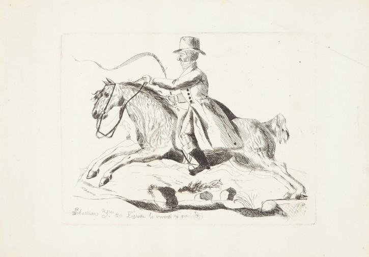 Knight on a horse. Borbón y Braganza, Sebastián Gabriel de (1811-1875). Circa 1827