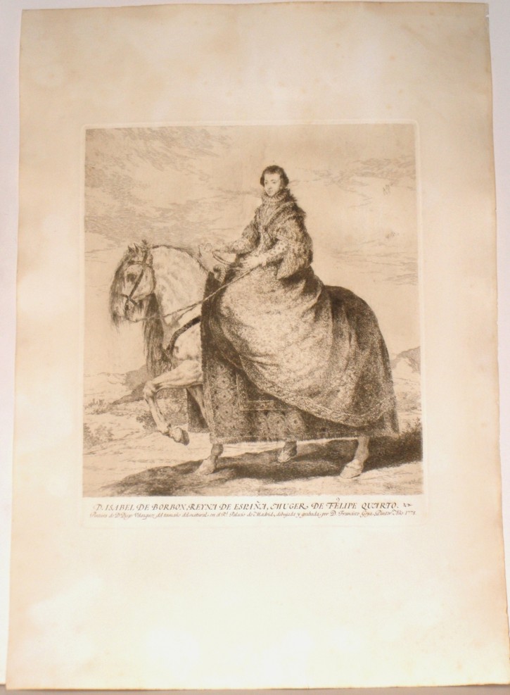 D. Isabel de Borbon, Queen of Spain. Goya Lucientes, Francisco de - Velázquez, Diego - Calcografía Nacional. 1778. Third edition, 1868. Precio: 600€