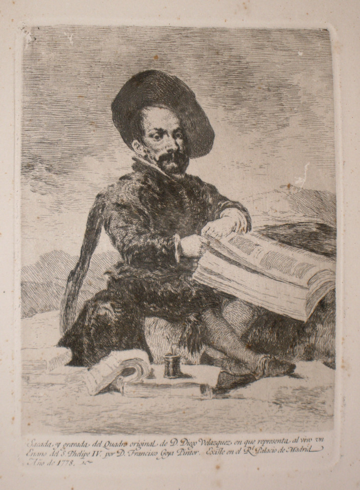 Un enano. Goya Lucientes, Francisco de (1746-1828) - Velázquez, Diego Rodríguez de Silva y (1599-1660) - Calcografía Nacional. 1778. Tercera edición, 1868