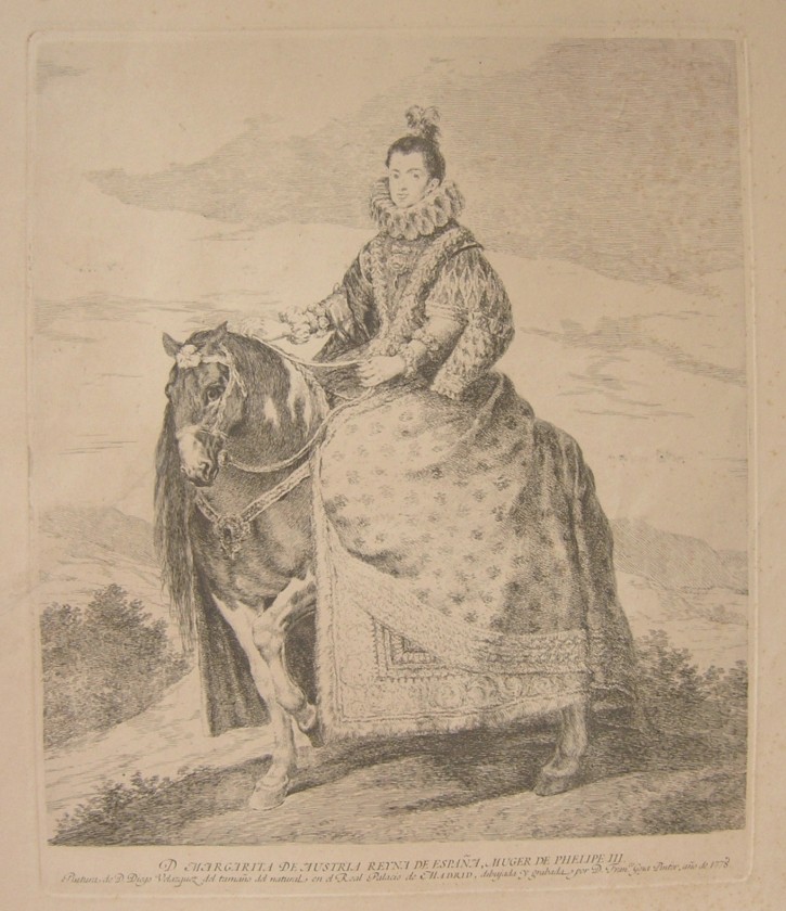 D. Margarita de Austria, Queen of Spain. Goya Lucientes, Francisco de - Velázquez, Diego - Calcografía Nacional. 1778. Third edition, 1868