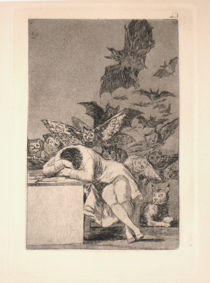 El sueño de la razón produce monstruos. Goya Lucientes, Francisco de (1746-1828) - Calcografía Nacional. 1797-1799. 13ª edición, 1970