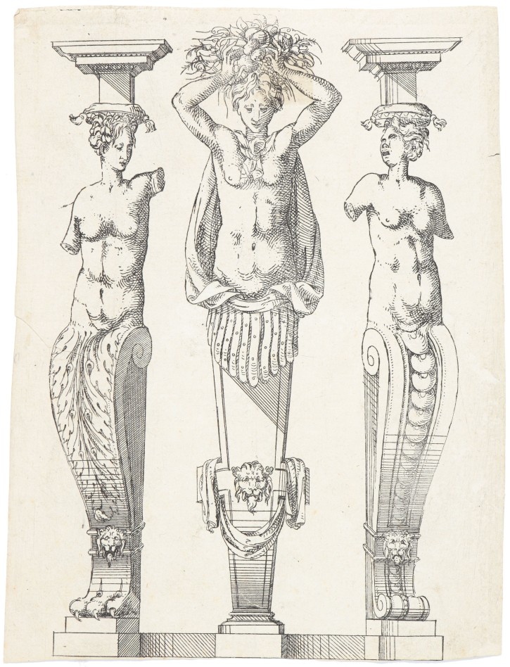 Atlantes y cariátides. Cerceau, Jacques Androuet de (1510-1585). . Precio: 2500 €