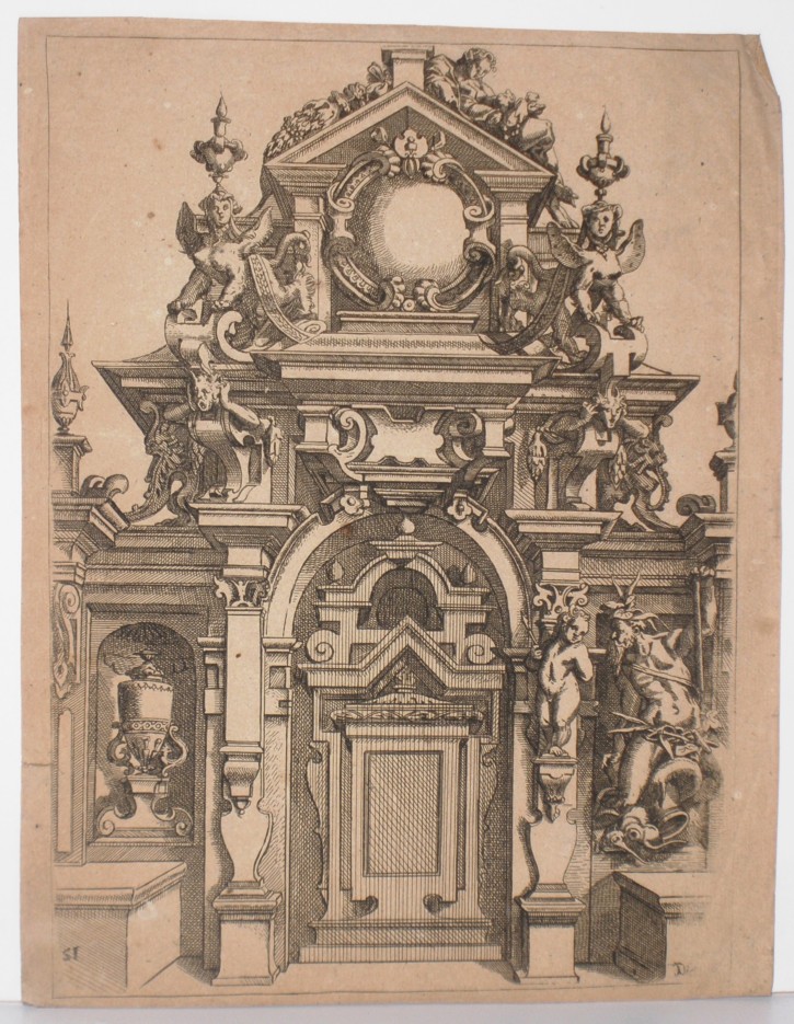 Estampas arquitectónicas con grutescos. Dietterlin, Wendel. 1598. Edición siglo XVIII. Precio: 1250€
