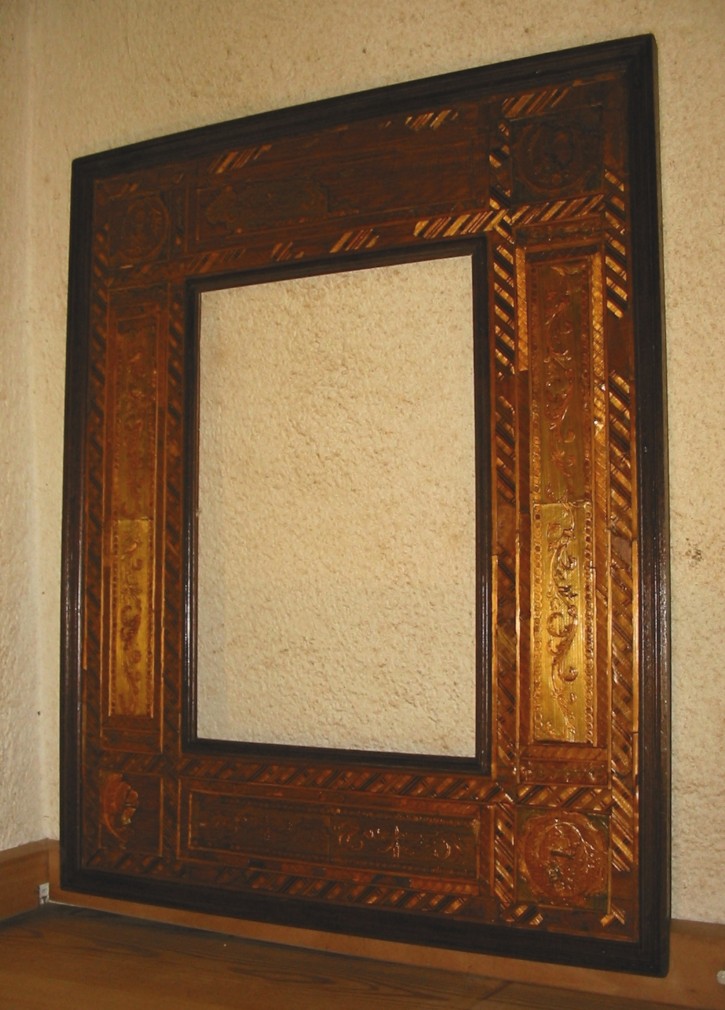 Straw marquetry frame. . Last 18th century