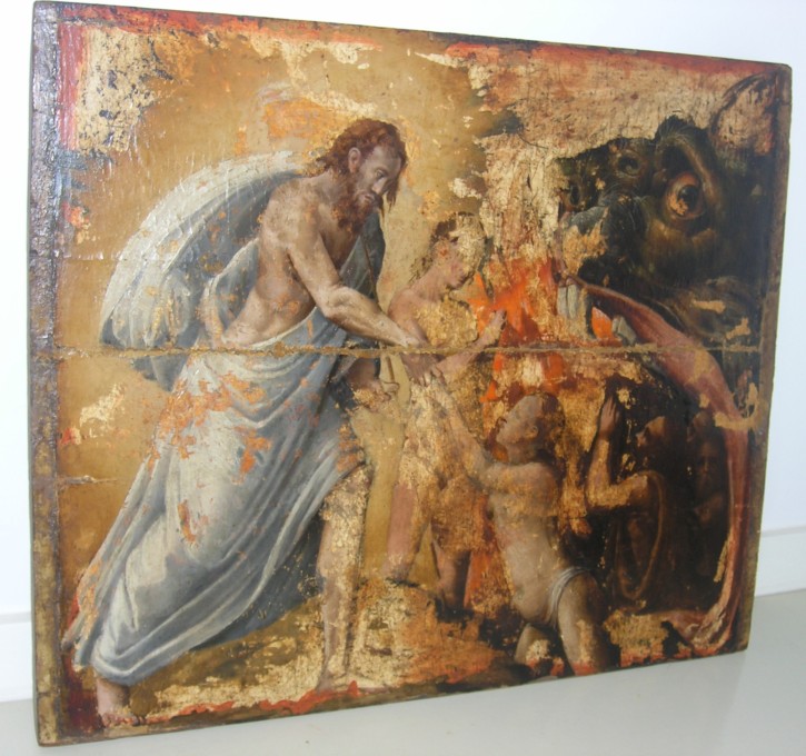 Cristo rescatando almas del Purgatorio. Anónimo. Primera mitad siglo XVI