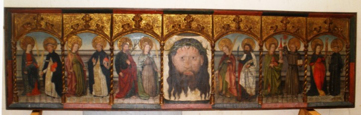 Lower part of a gothical altarpiece dedicated to Saint Johan the baptist. Belmonte, Maestro de. Third quarter 15th century