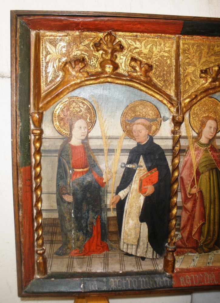 Importante predela de retablo dedicado a San Juan Bautista. Belmonte, Maestro de. Tercer cuarto siglo  XV