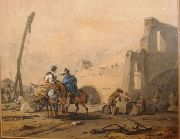 Rural scene with figures. Duplessis, Michel-Hamon. Ca 1791-1799