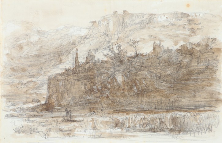 Landscape with village. Rigalt i Farriols, Lluís (1814-1894). Circa 1875. Precio: 700€