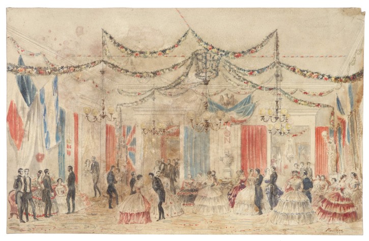 Baile dado en el Consulado de Francia en la Habana a mediados del siglo XIX siendo cónsul el marqués de Forbin Jansón. Pallière, Jean León (1823-1887). Mediados siglo XIX. Precio: 3500€