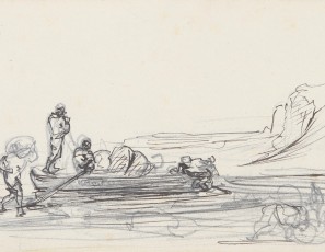 Two sketches of marine scenes