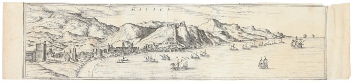 Vista de Málaga. Hoefnagel, Georgious (1542-1600). 1572. Precio: 350€