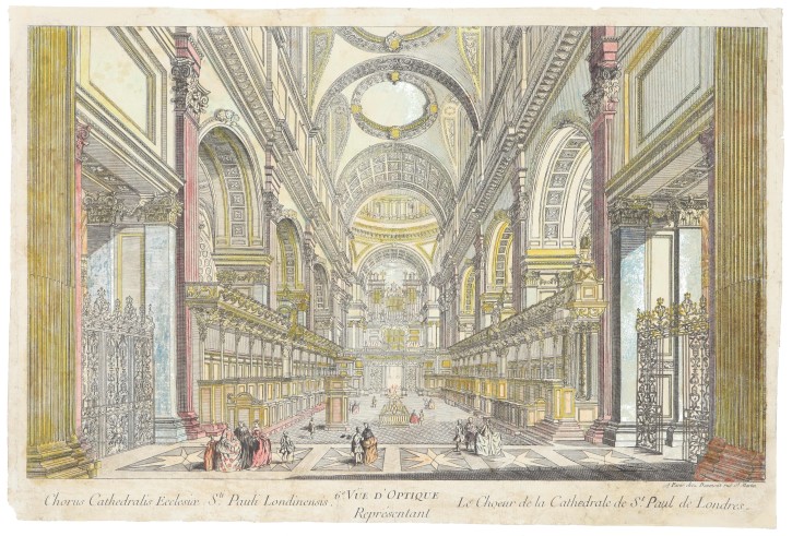 The Chour of the Cathedral of St Paul in London. Daumont. Second half 18th century. Precio: 300€