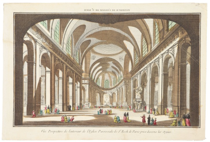 Inside of the Church of Saint Roch in Paris. . Second half 18th century. Precio: 300€