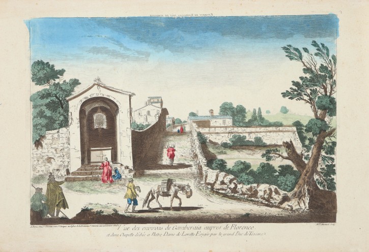 Environs de Gamberaia près de Florence. Martinet, Marie Thérèse (1731-1780) - Chereau, Jacques (1688-1776). Segunda mitad siglo XVIII. Precio: 350€