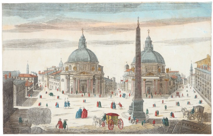 Without title (Piazza of the Popolo in Rome). . Middle 18th century. Precio: 300€