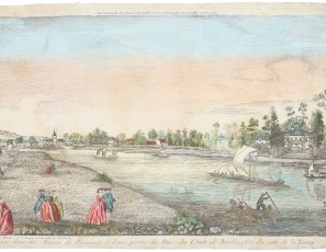 Vue d’une Maison de Plaisance et du Parc du Comte de Burlington du coté de la Tamise