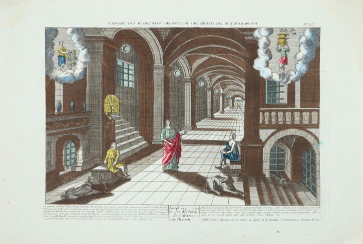 Joseph explique les Songes des Prisonniers Officiers du Roy Pharaon. Chereau, Jacques (1688-1776). Second half 18th century.. Precio: 400€