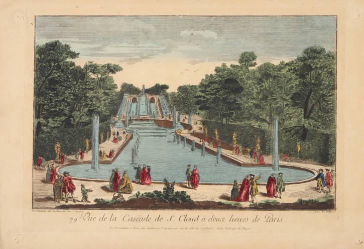 Vue de la Cascade de S. Cloud à deux lieues de Paris. Lachausée, Basset y Daumont. Second half 18th century. Precio: 350€