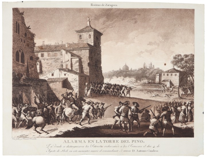 Alarma en la Torre del Pino. Brambila, Fernando (1763-1832) - Gálvez, Juan (1774-1846). 1812. Precio: 700€