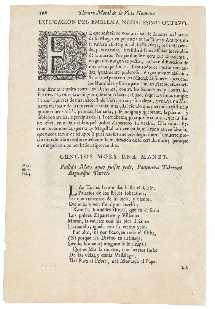 Con la muerte todo se acaba. Van Veen, Otto (1556-1629). 1607 (1733). Precio: 220€