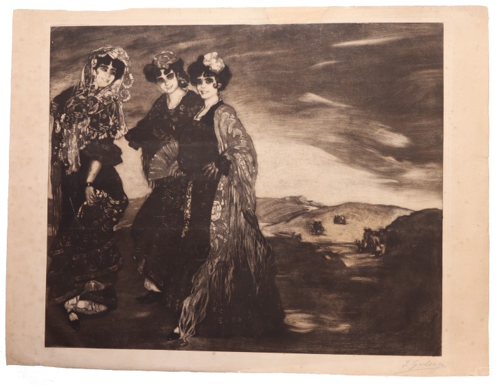 Las tres primas. (Teodora, Esperanza y Cándida). Labrouche, Pierre (1876-1956) - Zuloaga, Ignacio (1870-1945) - Bernheim, M. M.. Circa 1900. Precio: 2.500€