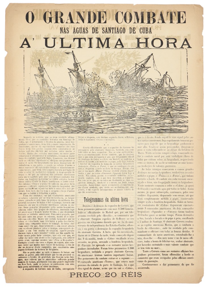 O Grande Combate nas aguas de santiago de Cuba a ‘ ultima hora. . 1898. Precio: 300€