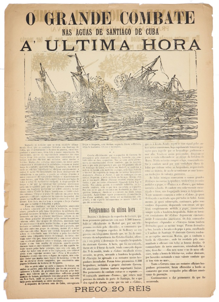 O Grande Combate nas aguas de santiago de Cuba a ‘ ultima hora. . 1898. Precio: 300€