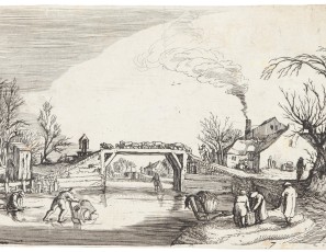 Winter landscape with figures