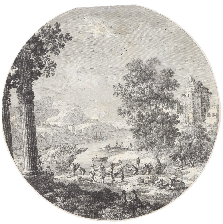 Italian landscape. Pérelle, Gabriel (1604-1677) - Mariette, Pierre (1603-1657). Circa 1655. Precio: 200€